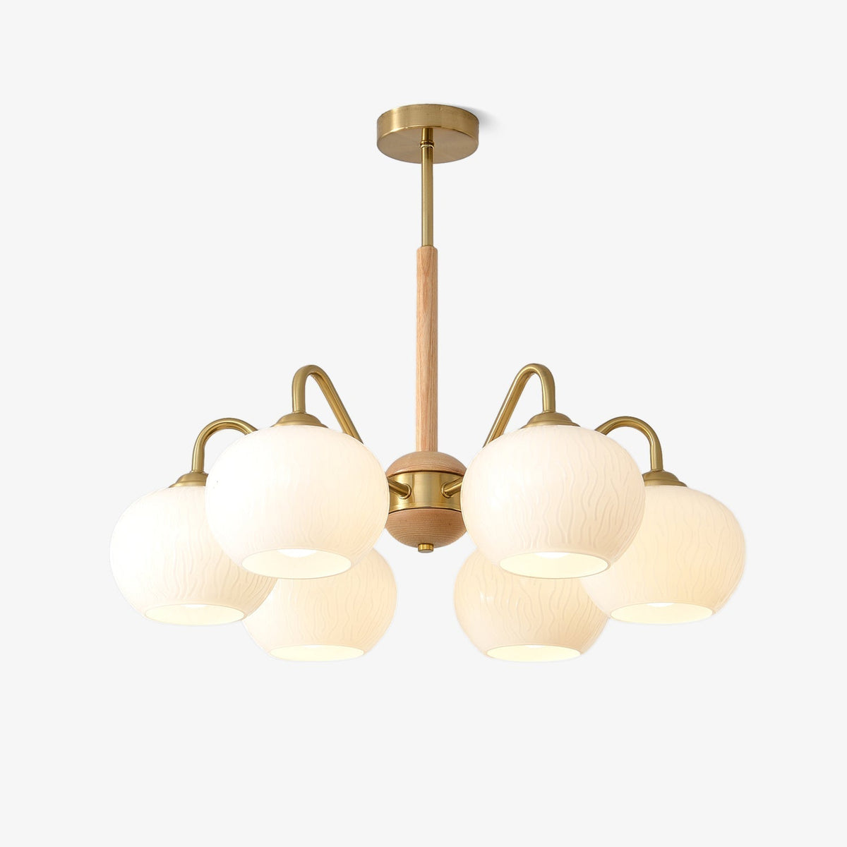 Elyra elegante kroonluchter met houten accenten