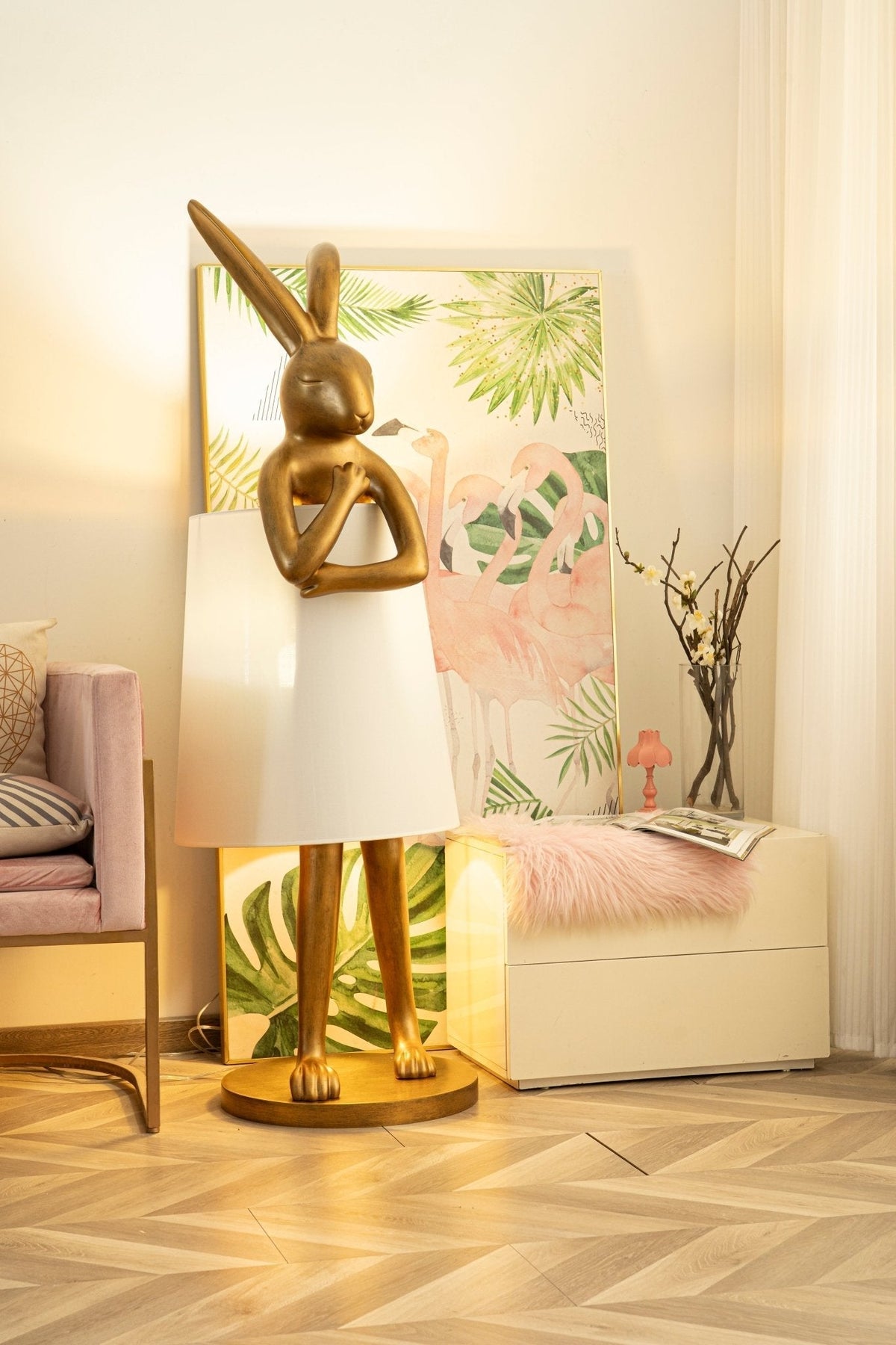 Sedr Luxe vloerlamp met silhouet van een konijn