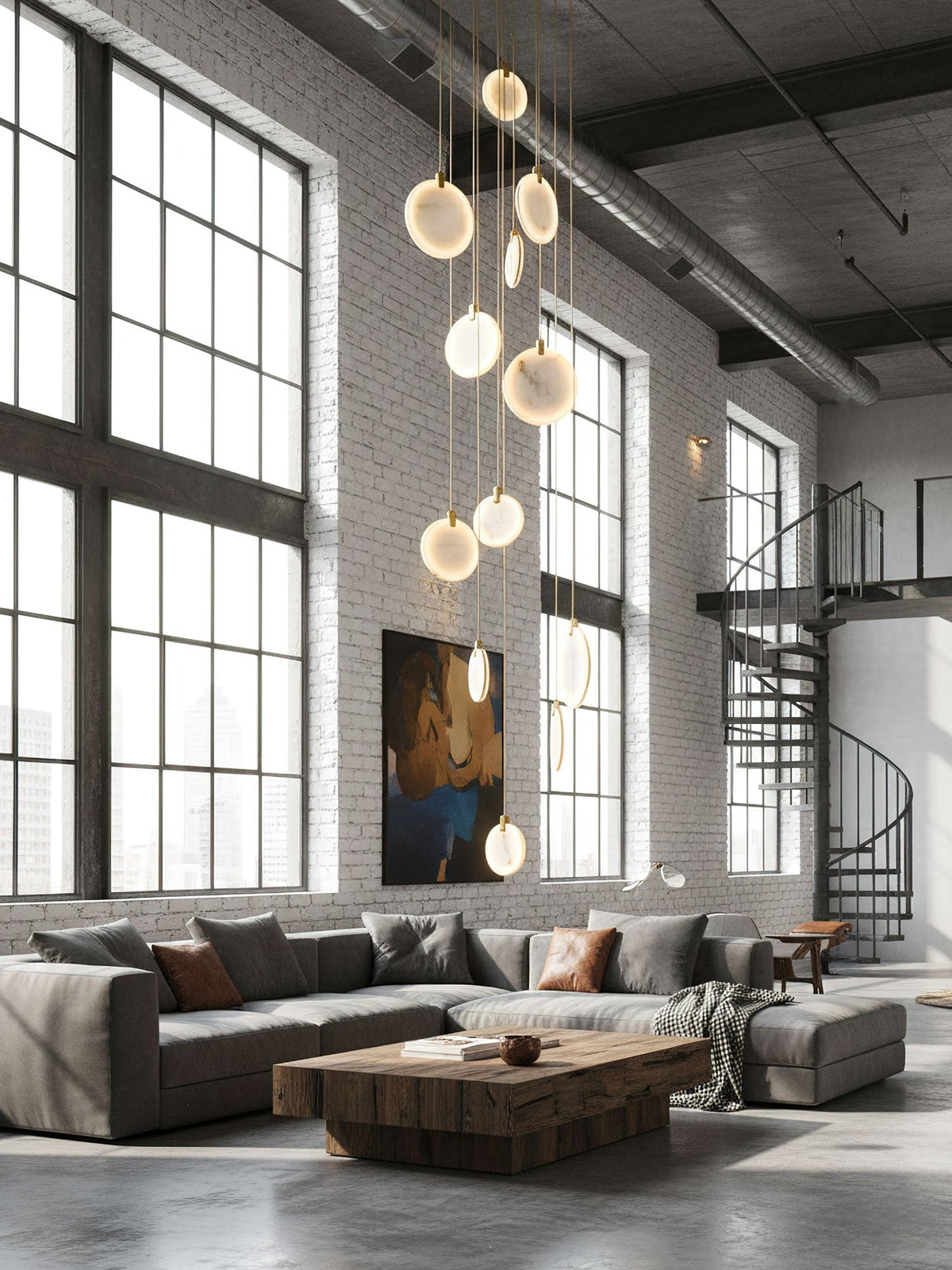 Harvest albasten hanglamp