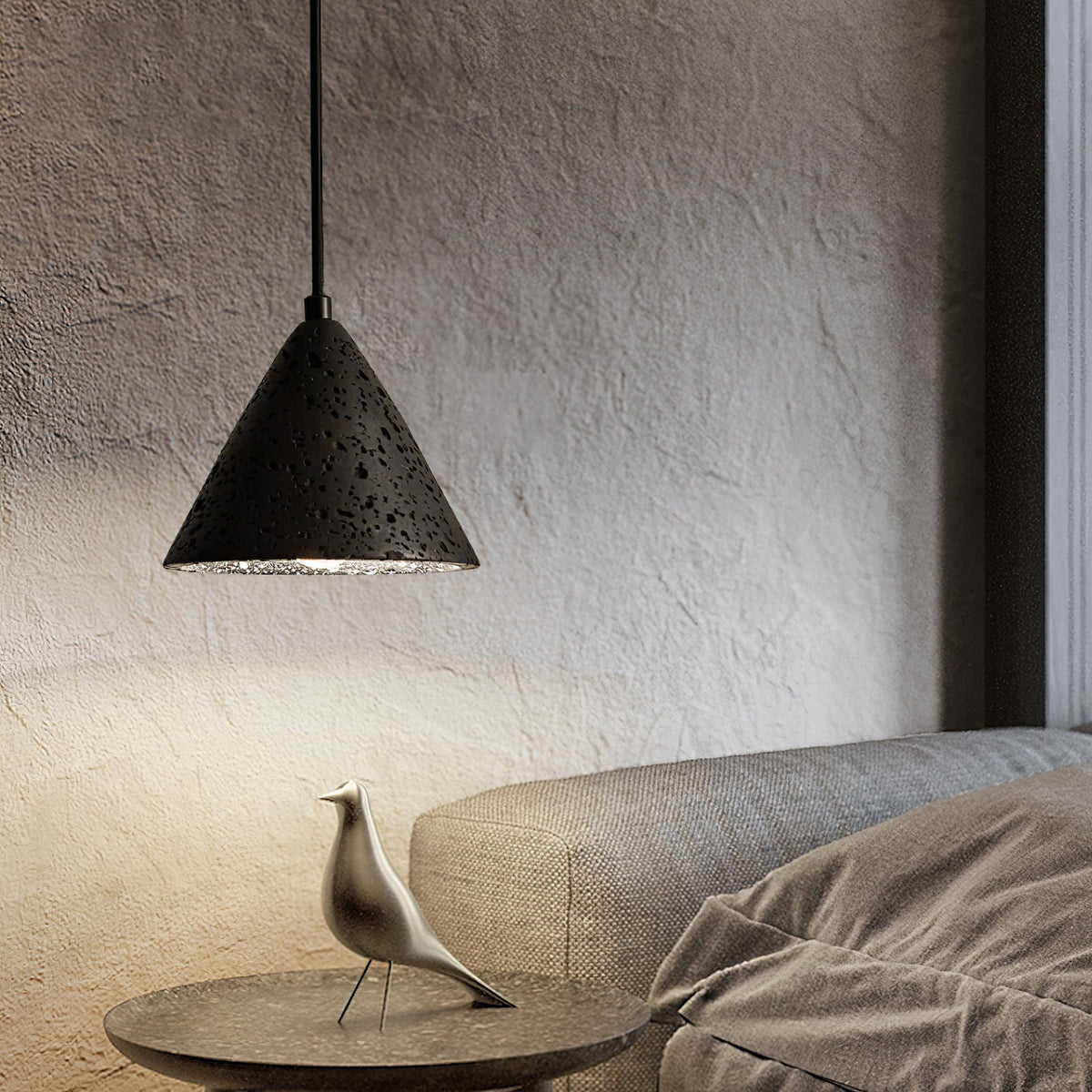 Aklan koepelvormige Shade travertin hanglamp