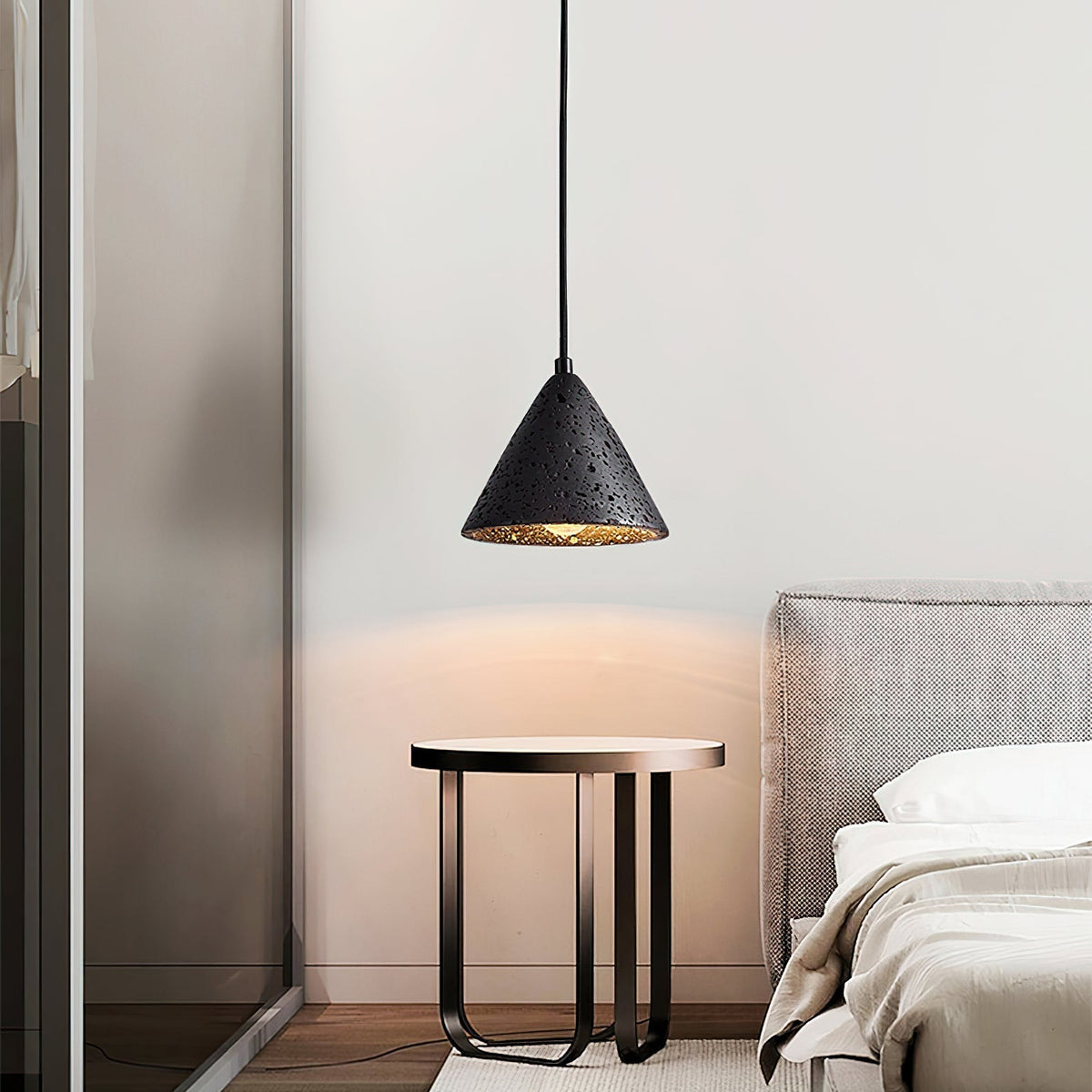 Aklan koepelvormige Shade travertin hanglamp