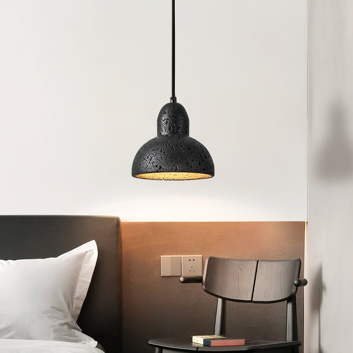 Aklan koepelvormige Shade travertin hanglamp
