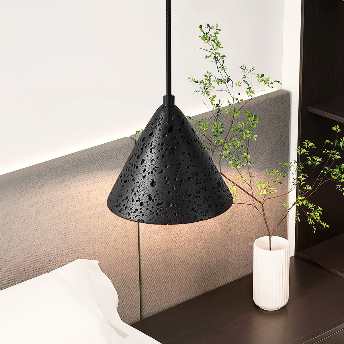 Aklan koepelvormige Shade travertin hanglamp