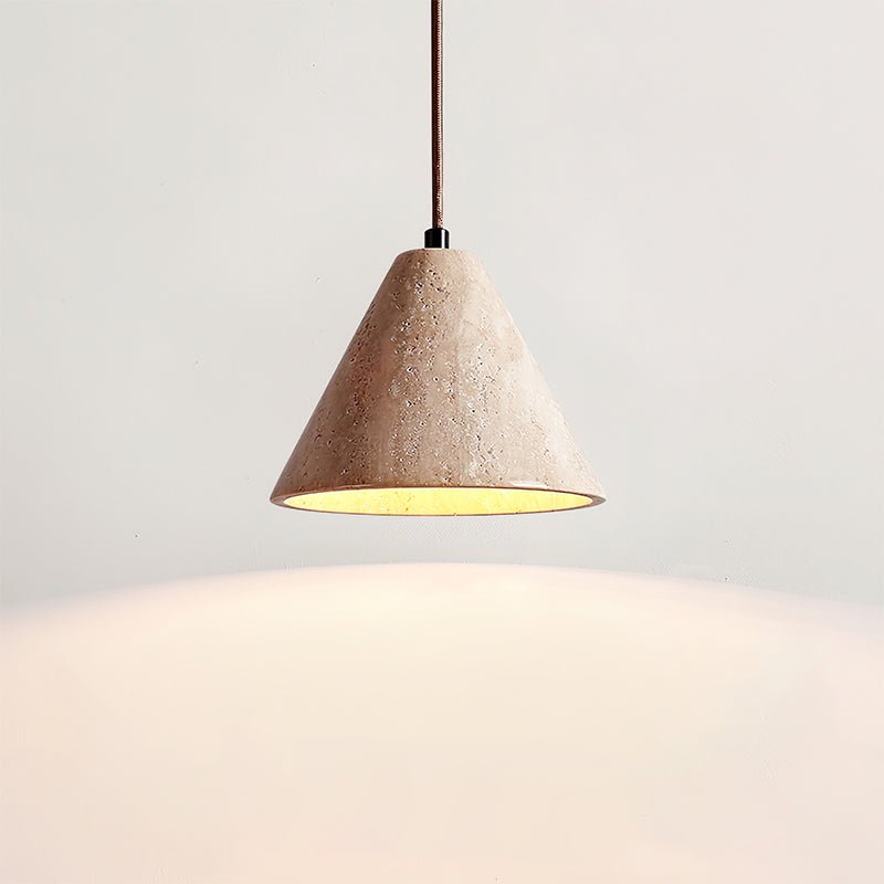 Aklan koepelvormige Shade travertin hanglamp