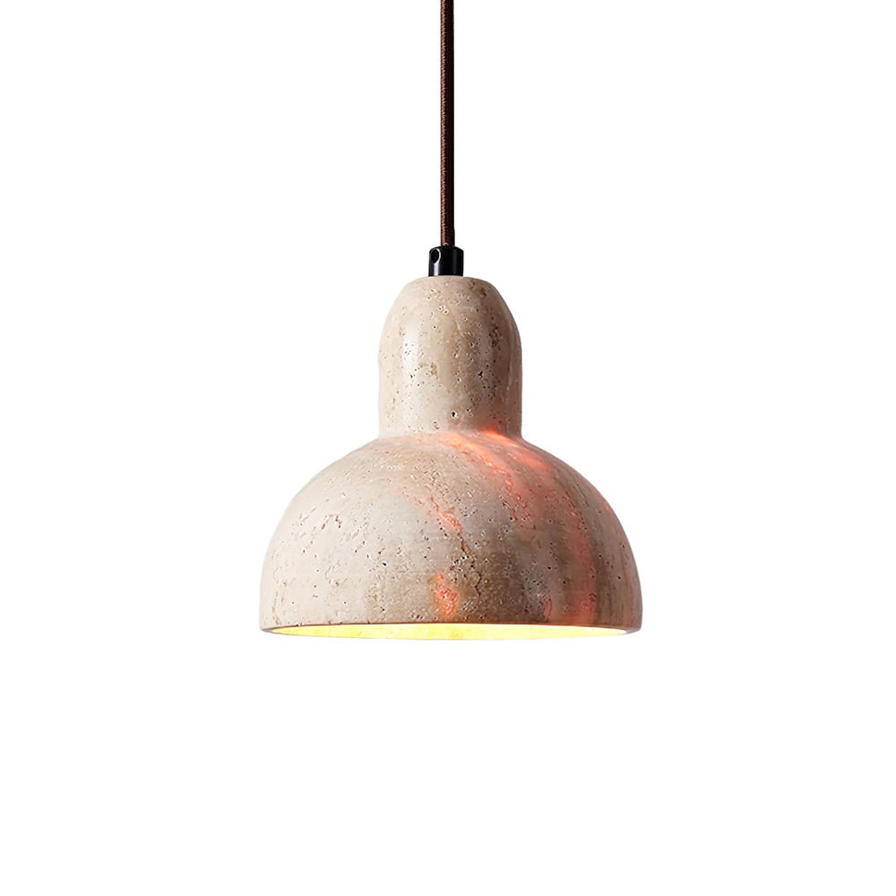 Aklan koepelvormige Shade travertin hanglamp