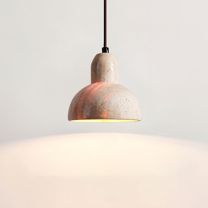 Aklan koepelvormige Shade travertin hanglamp