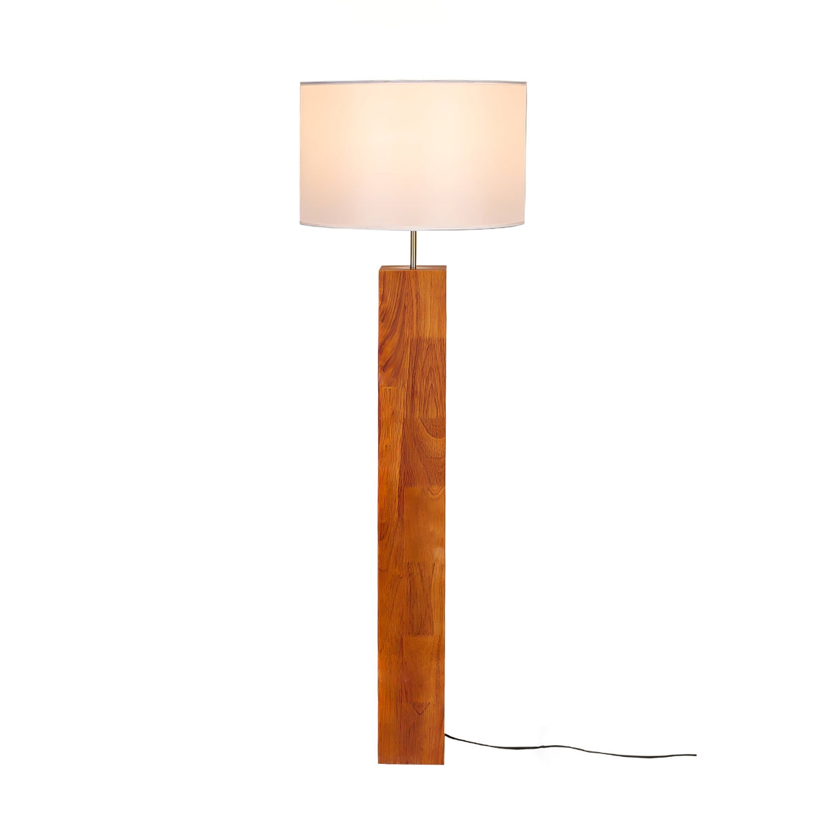 Timberline vloerlamp van hout en stof