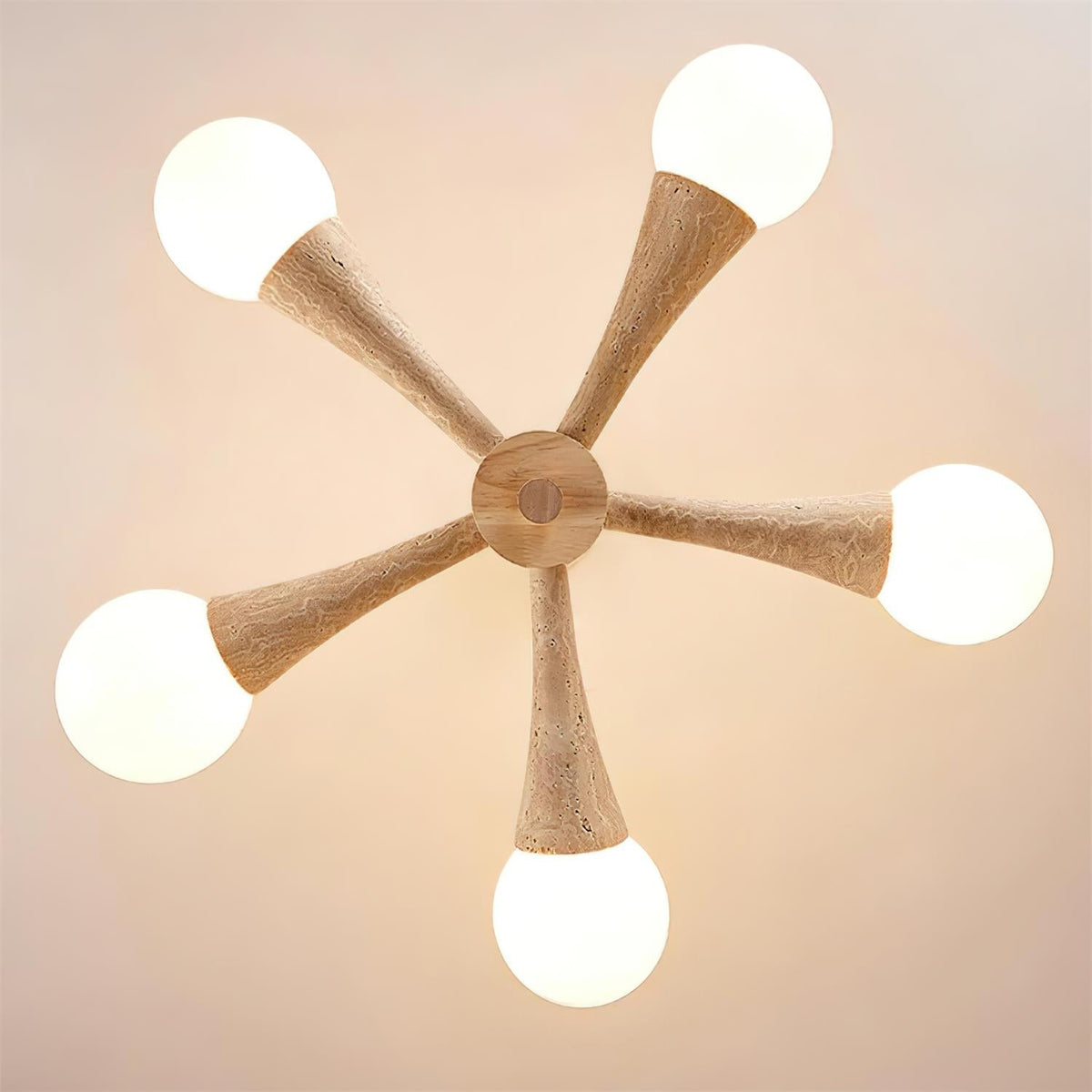 Tavenina Vlakke plafondlamp Hout travertin