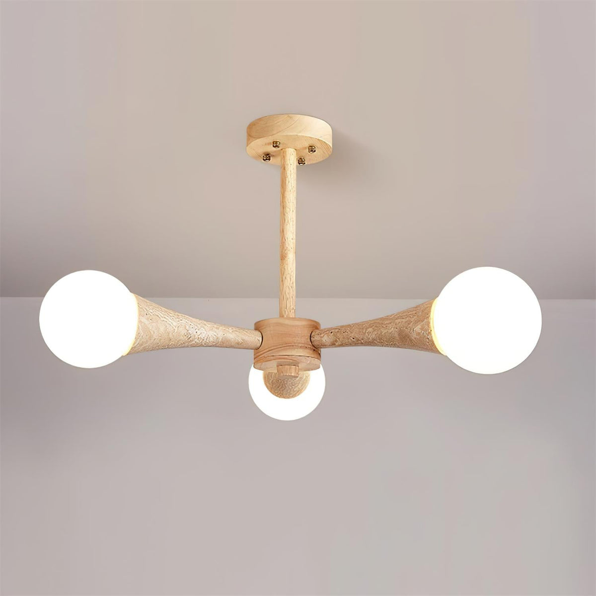 Tavenina Vlakke plafondlamp Hout travertin