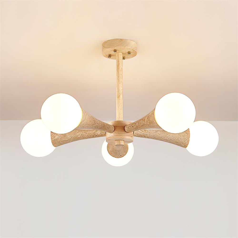 Tavenina Vlakke plafondlamp Hout travertin