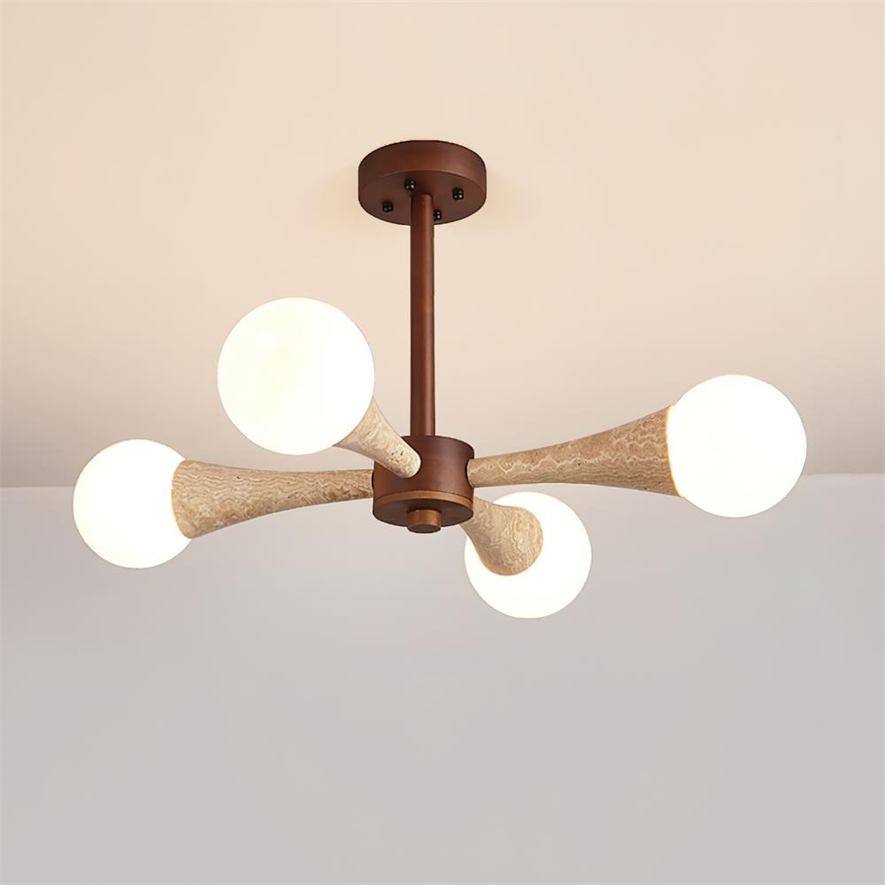 Tavenina Vlakke plafondlamp Hout travertin