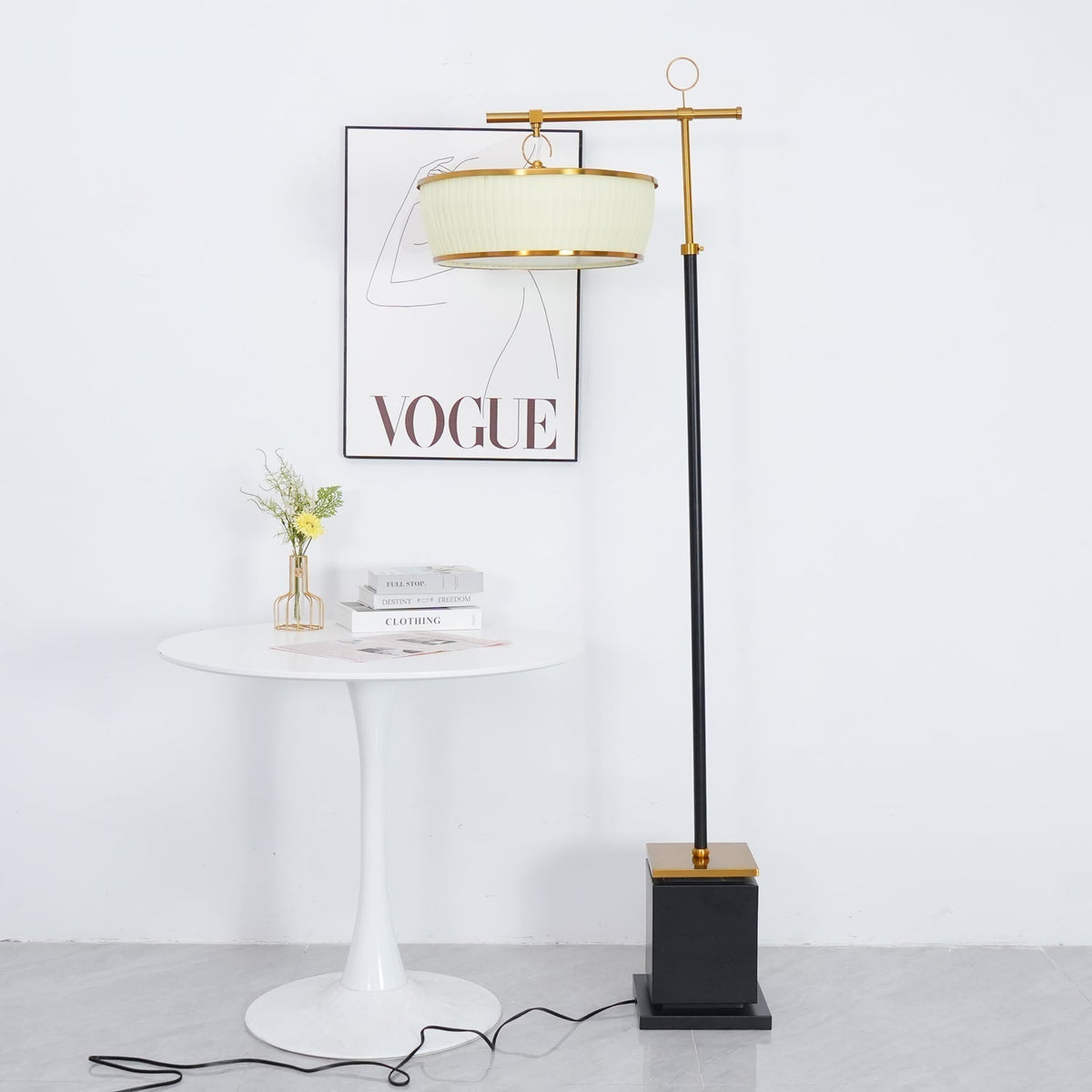 Socor moderne vloerlamp met stoffen kap