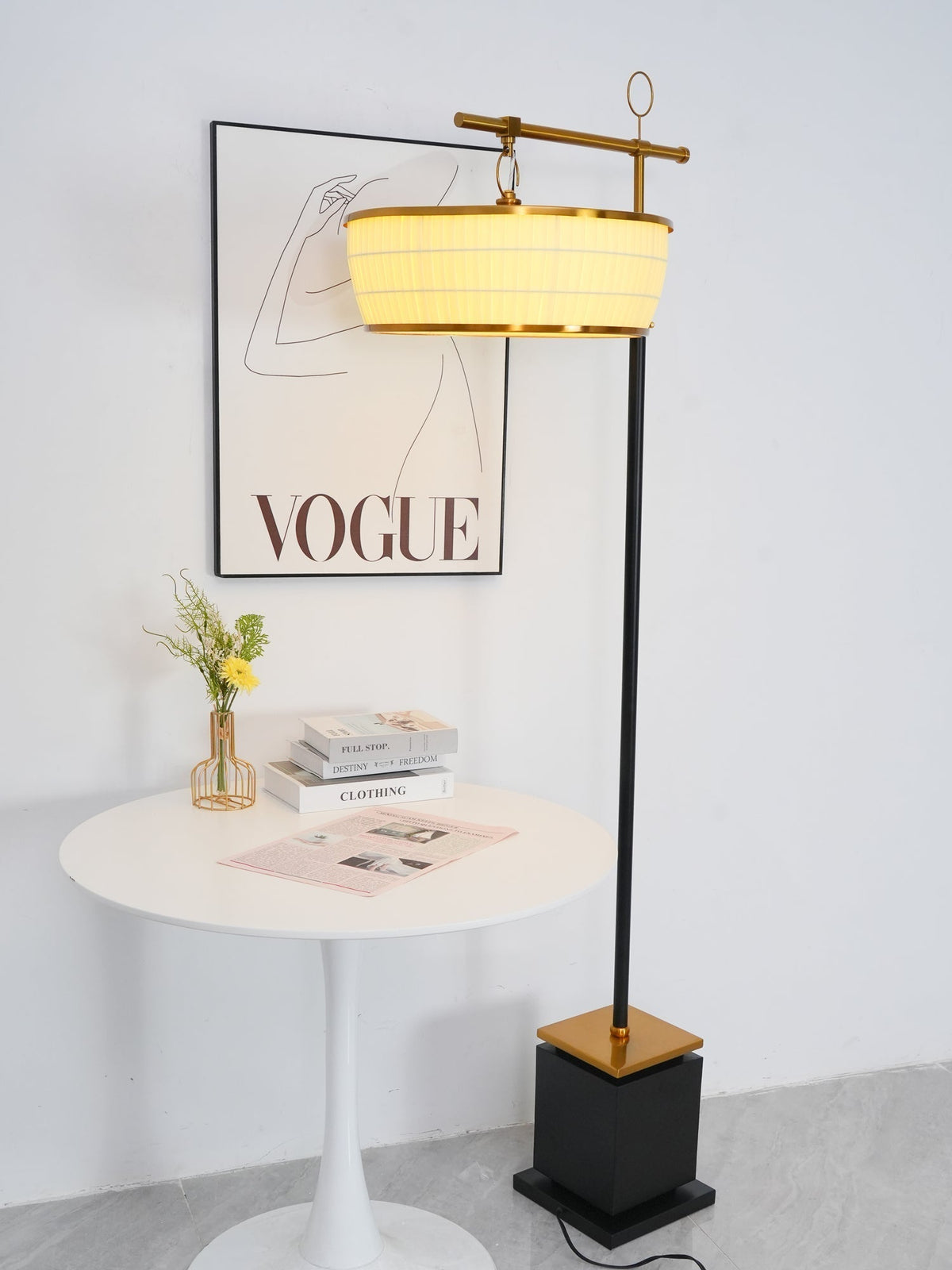Socor moderne vloerlamp met stoffen kap