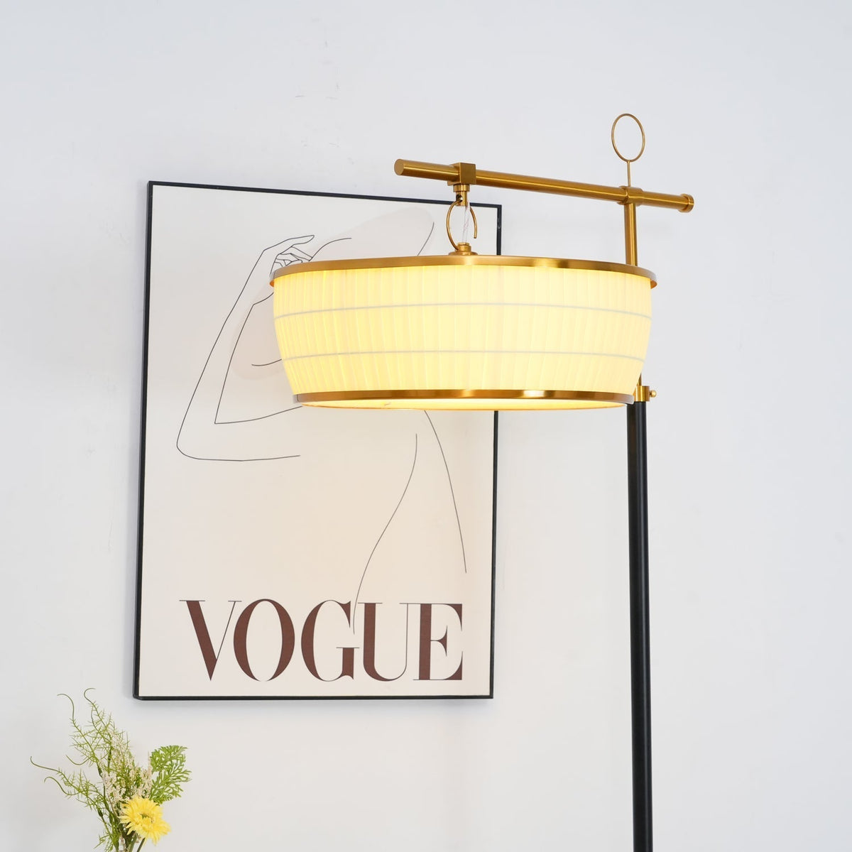Socor moderne vloerlamp met stoffen kap