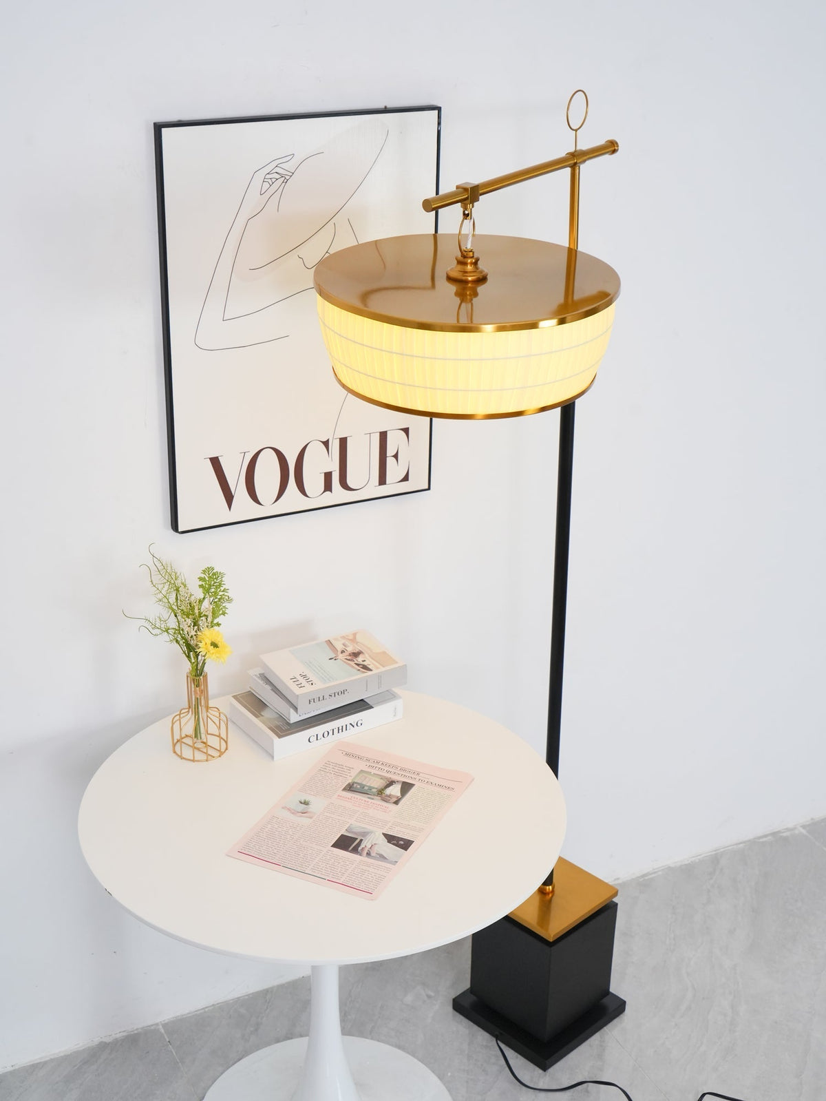 Socor moderne vloerlamp met stoffen kap