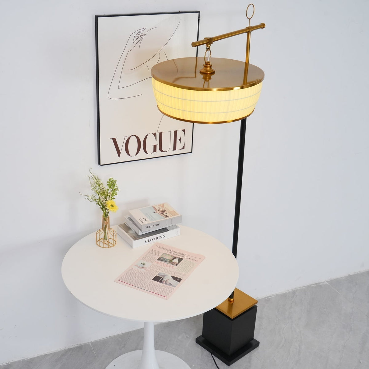 Socor moderne vloerlamp met stoffen kap