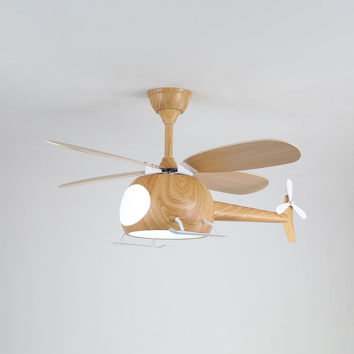 Aviara Moderne plafondventilator met verlichting van walnoothout voor kinderen