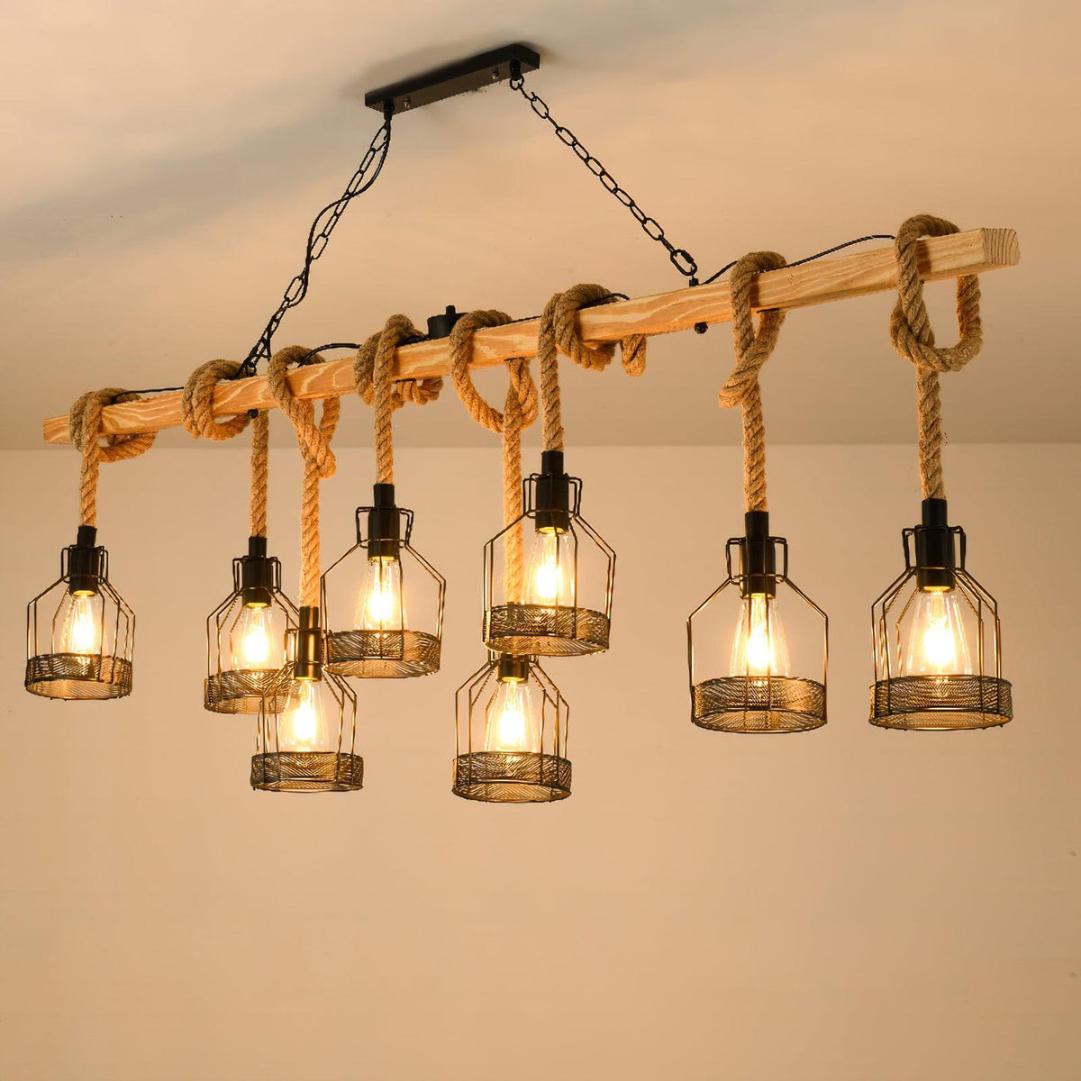 Arove hanglamp van hennepkoord industriële stijl