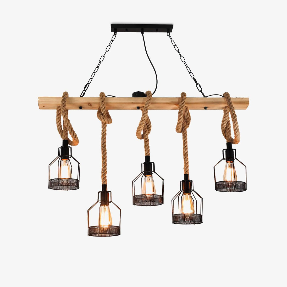 Arove hanglamp van hennepkoord industriële stijl