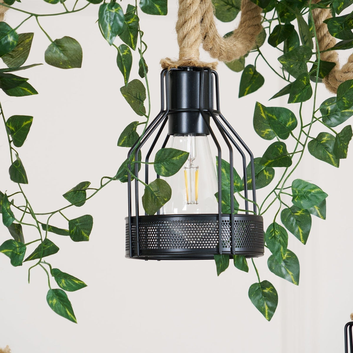 Arove hanglamp van hennepkoord industriële stijl