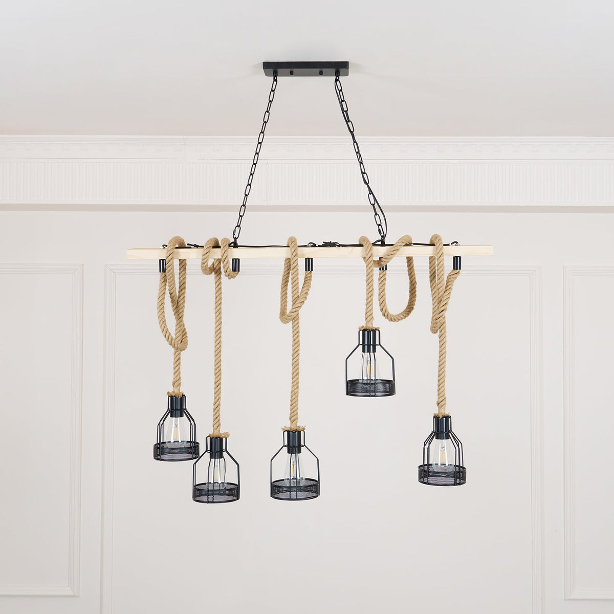 Arove hanglamp van hennepkoord industriële stijl