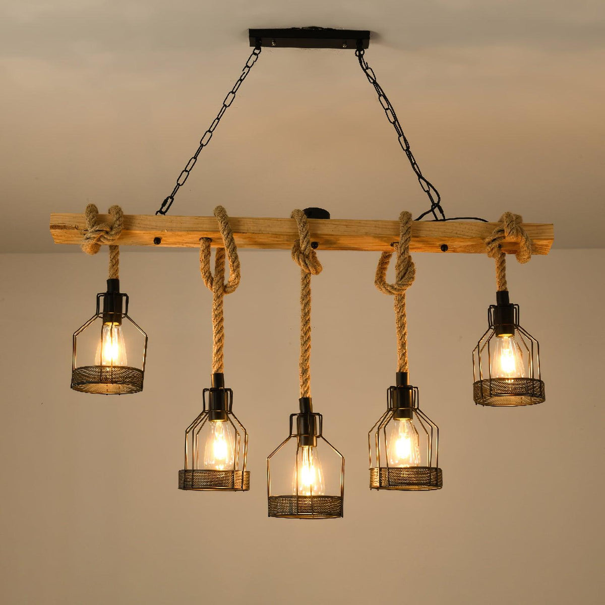 Arove hanglamp van hennepkoord industriële stijl