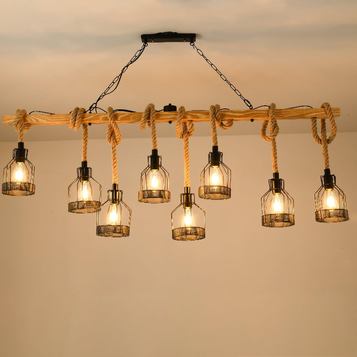 Arove hanglamp van hennepkoord industriële stijl