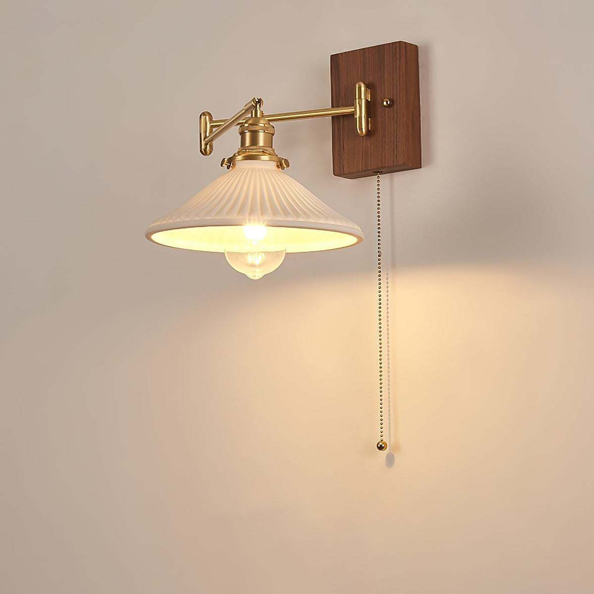 Umeris elegantie Vintage Walnoot wandlamp
