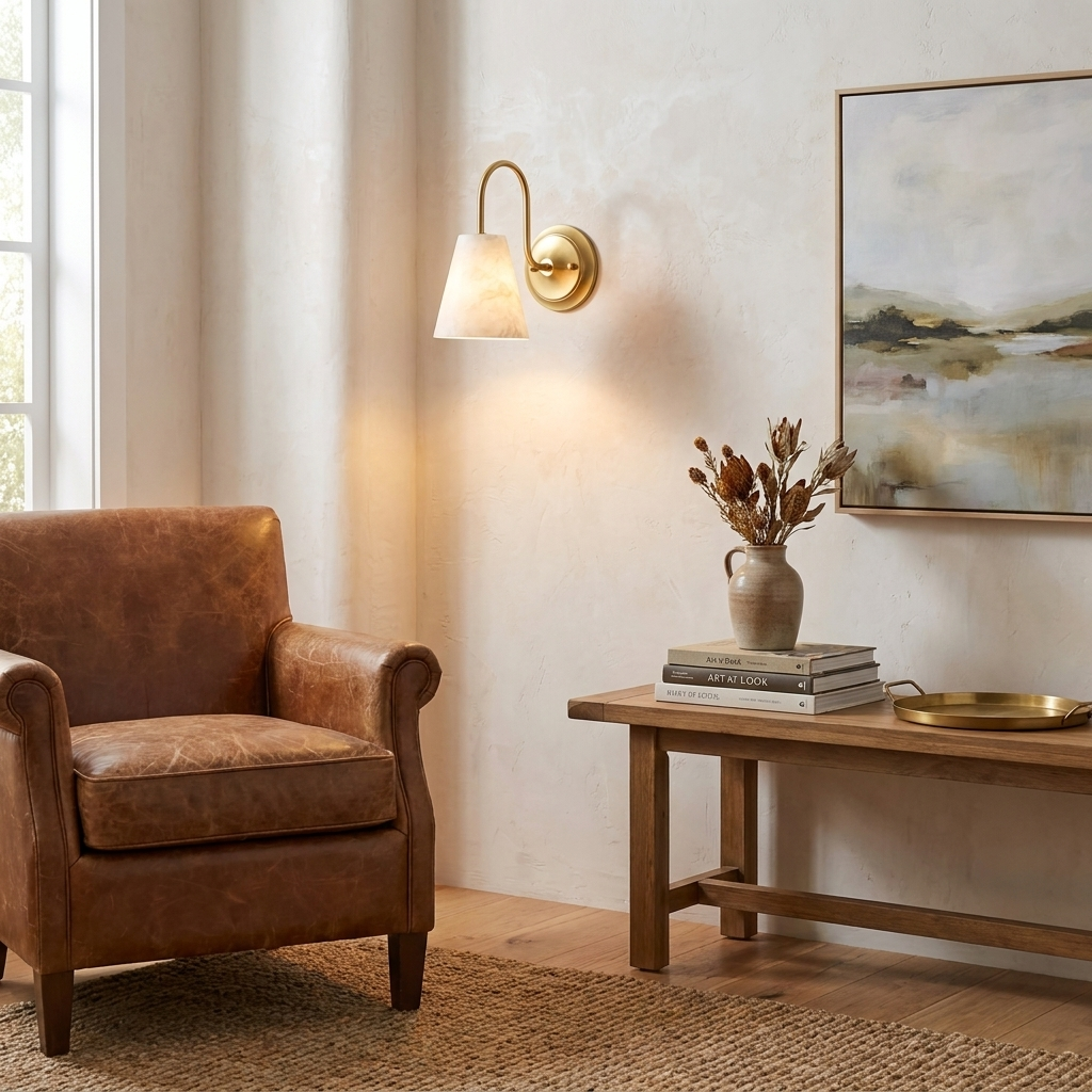 Yelmont albast wandlamp