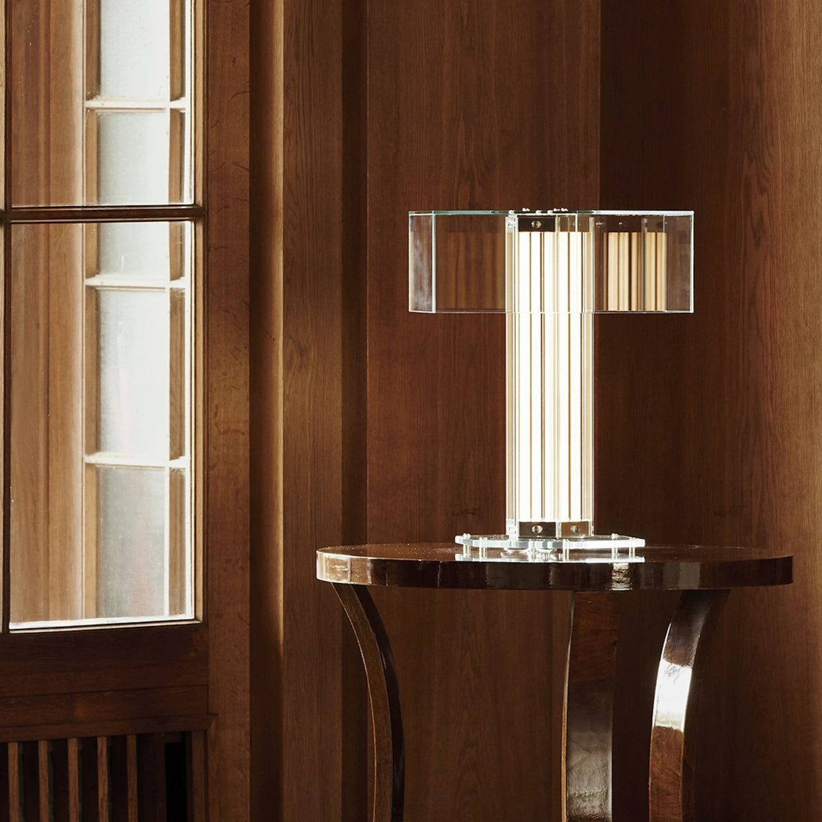 Hexagonal tafellamp van glas