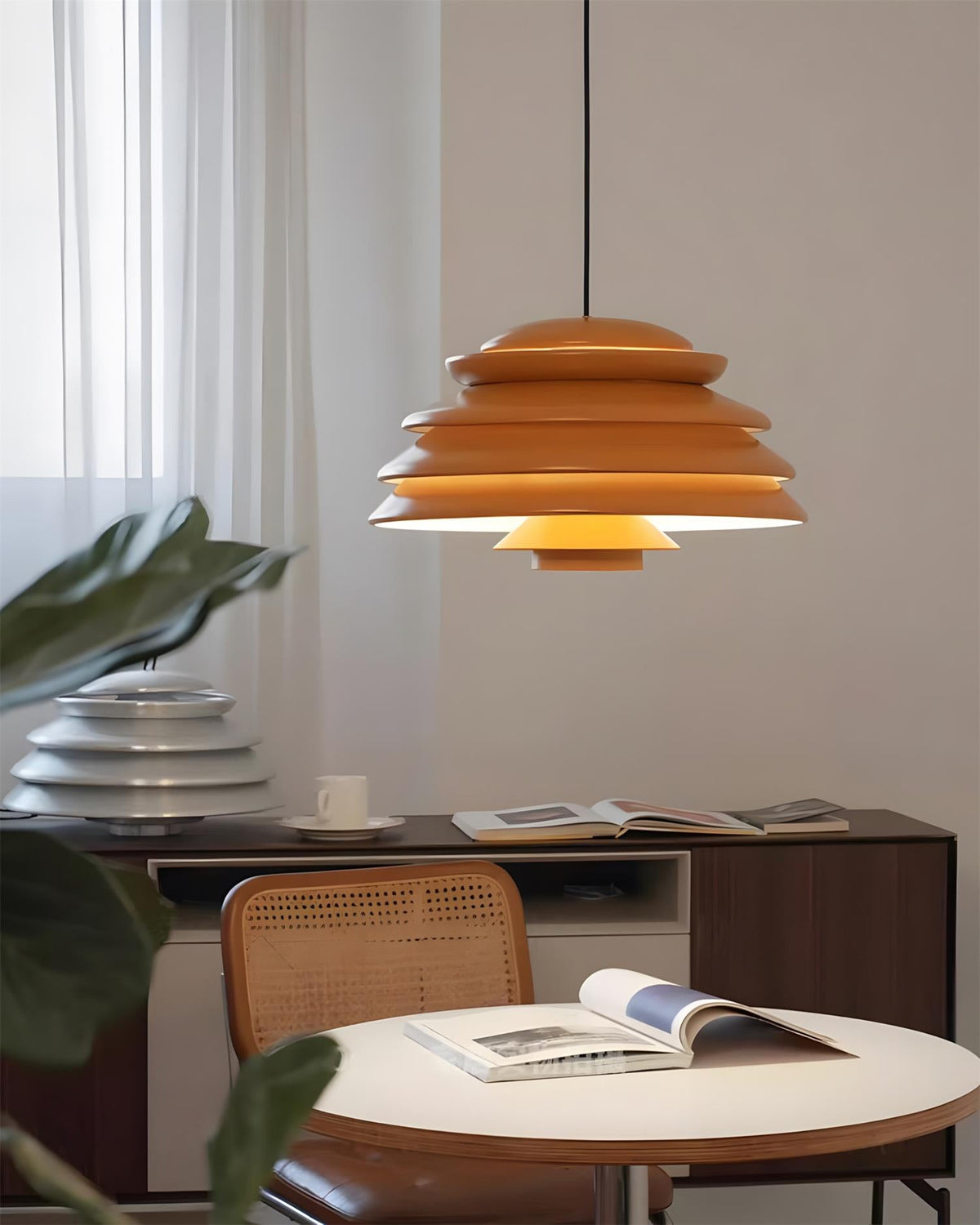 Rivalaine hanglamp oranje aluminium