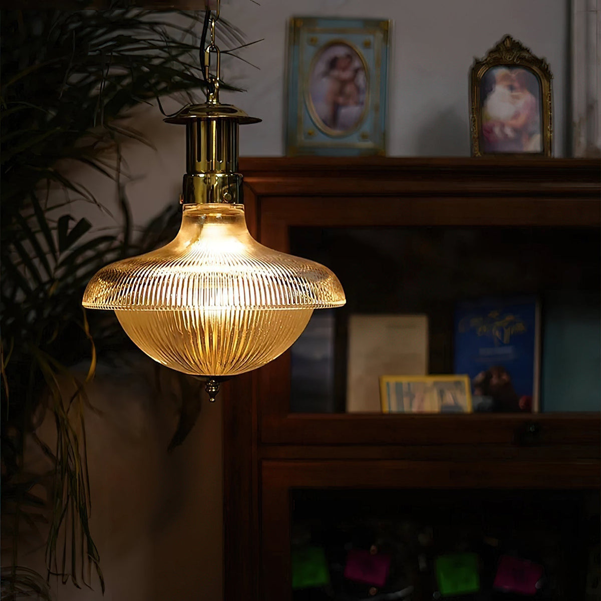 Velenora hanglamp van goudkleurig met helder