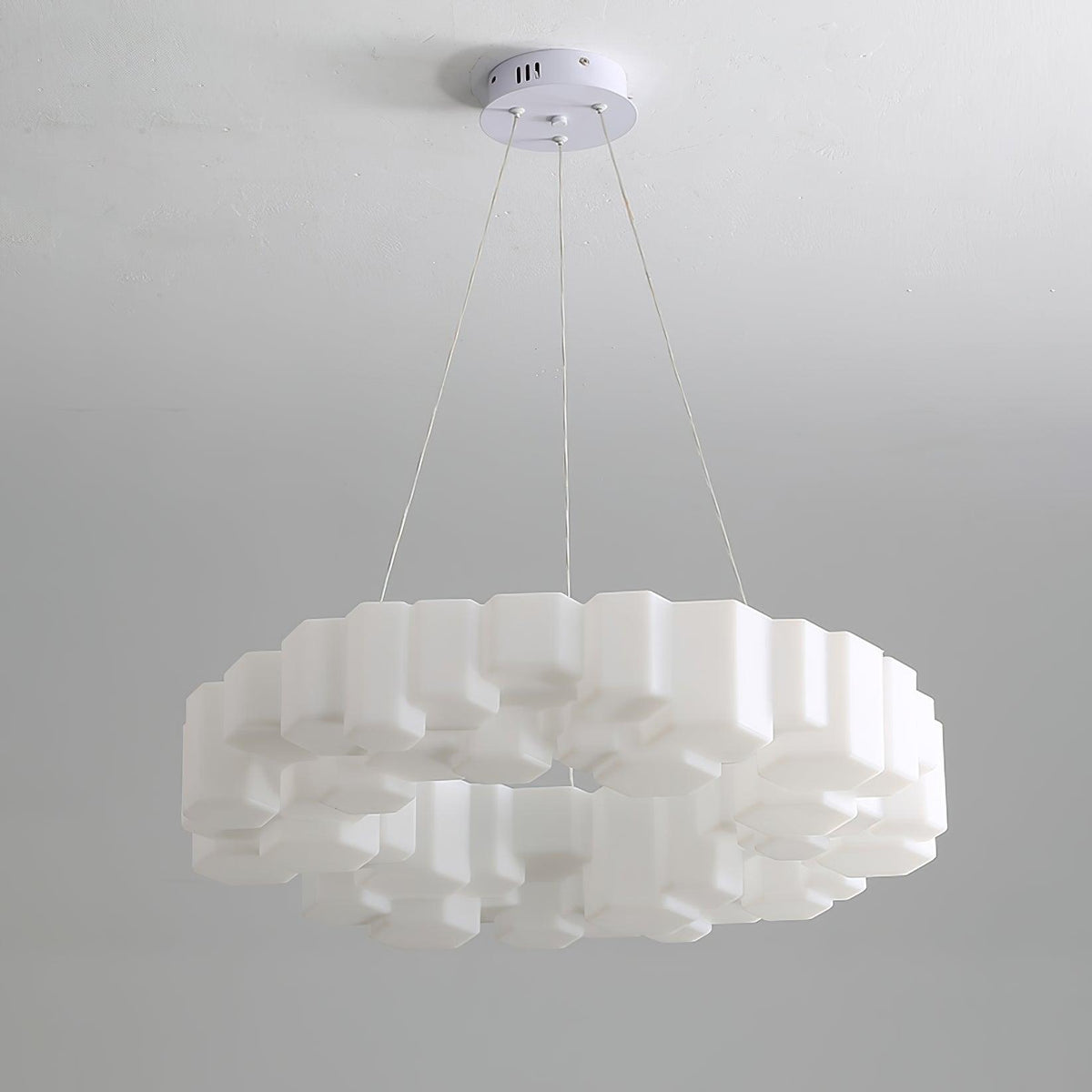 Lioreiel kroonluchter honingraatglansend wit polycarbonaat
