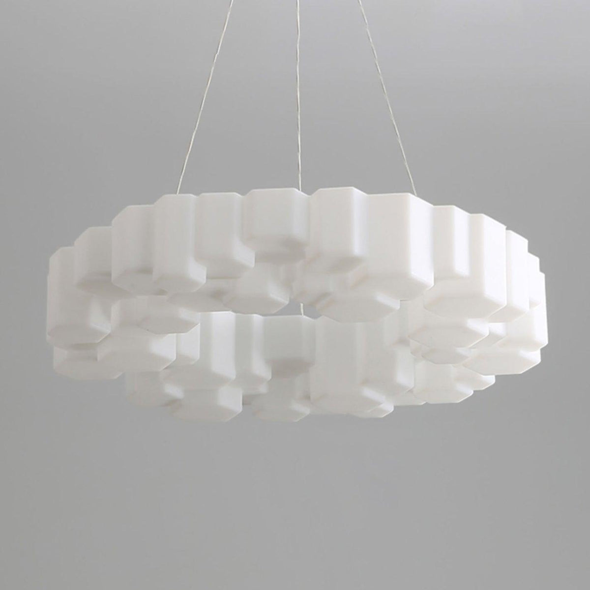 Lioreiel kroonluchter honingraatglansend wit polycarbonaat