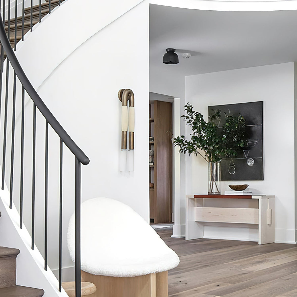 Aurelielle wandlamp met paardenhaar en messing afwerking