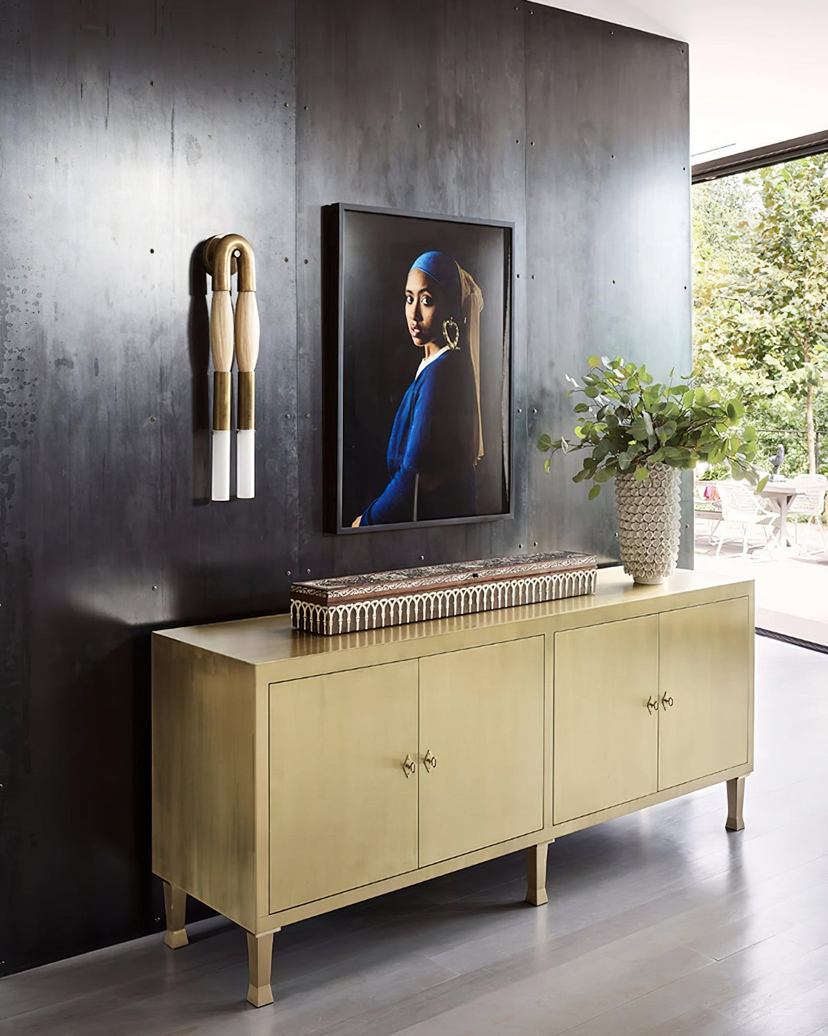 Aurelielle wandlamp met paardenhaar en messing afwerking