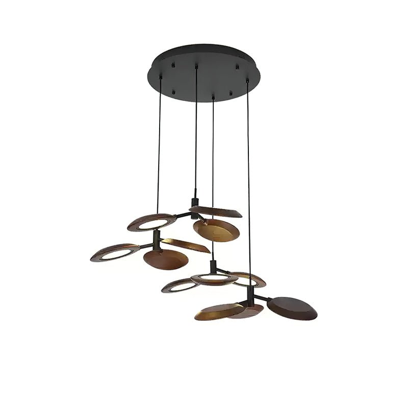 Alnoraris hanglamp met drie lagen van houten schijven