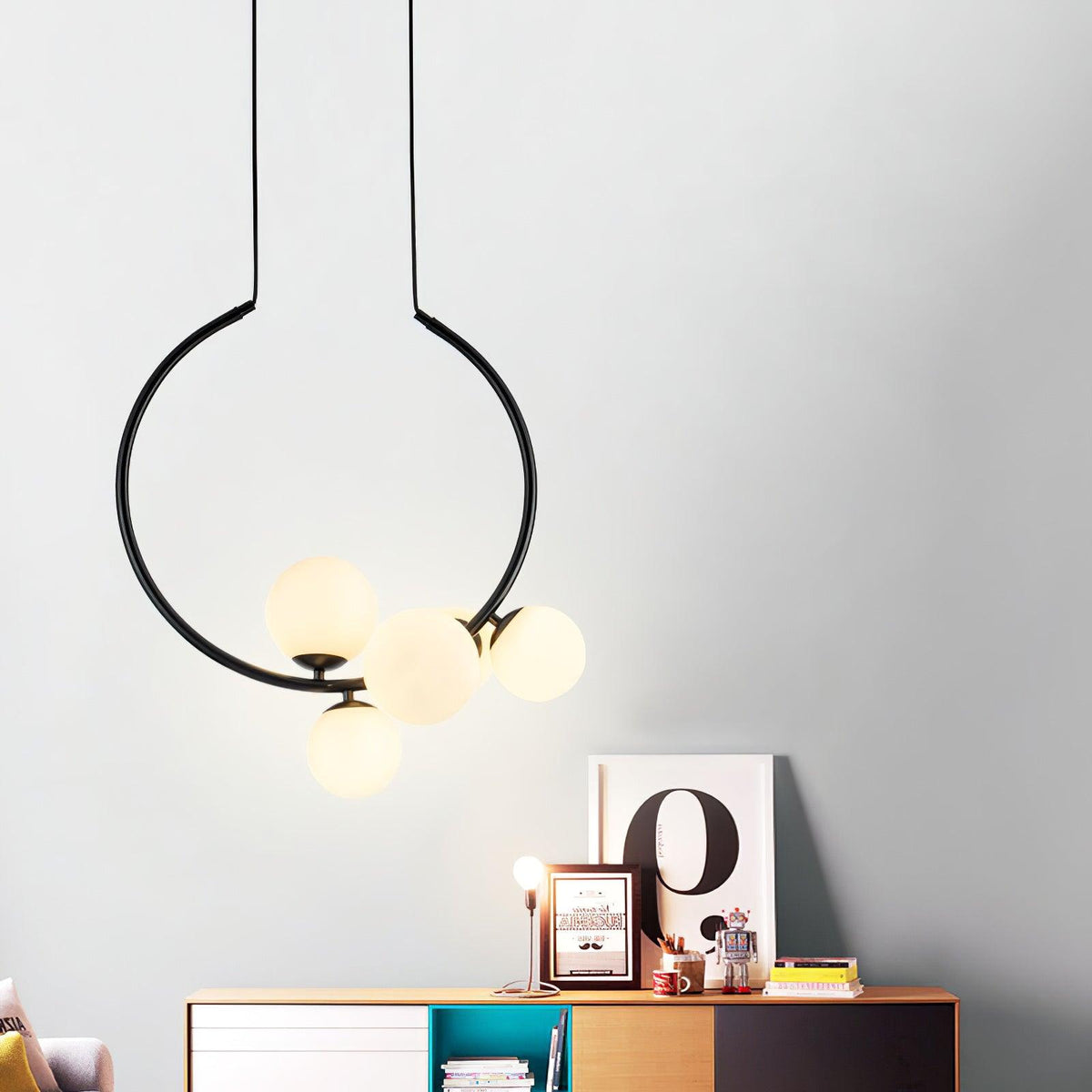 Cosorus hanglamp met glazen kap