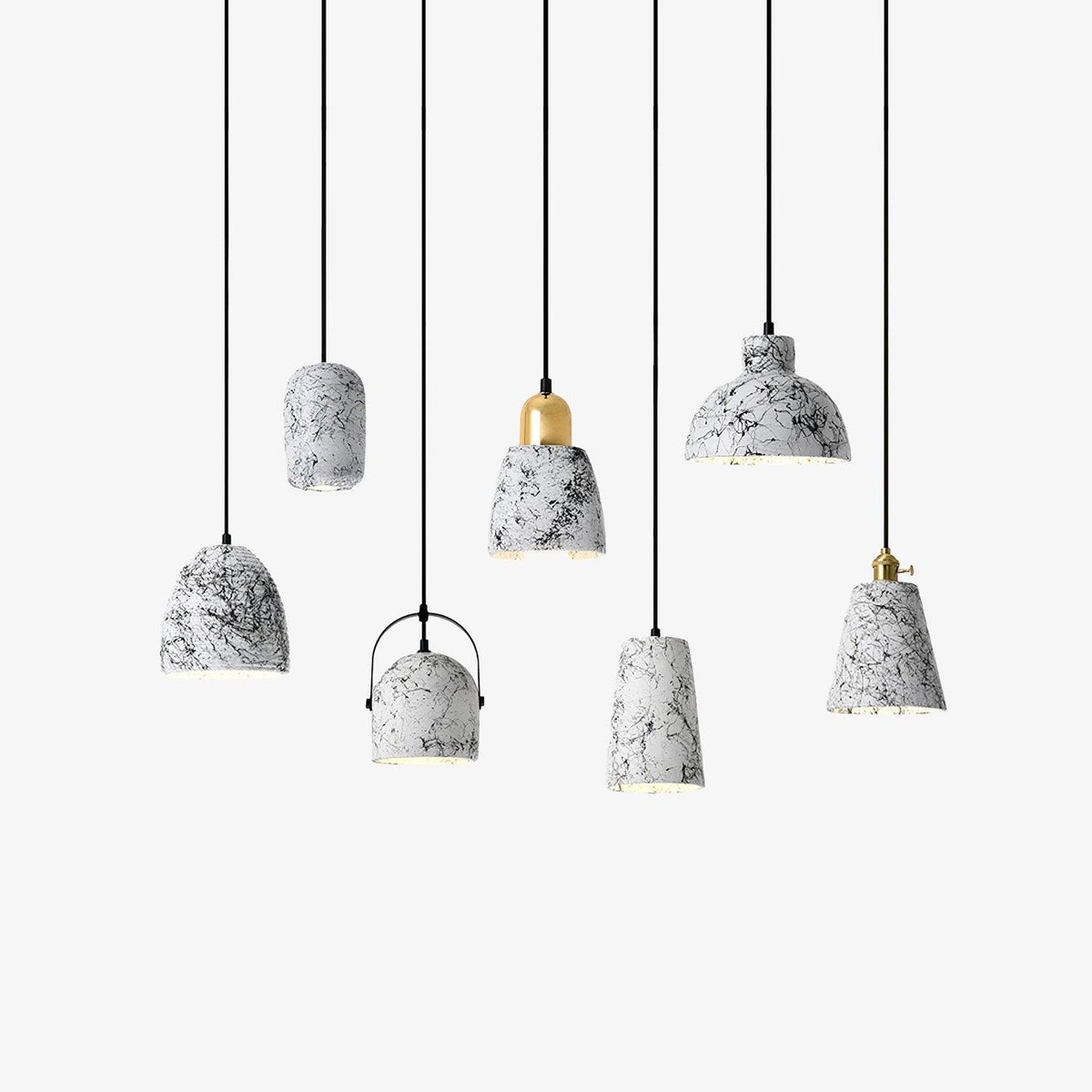 Moderne hanglamp van marmer en cement
