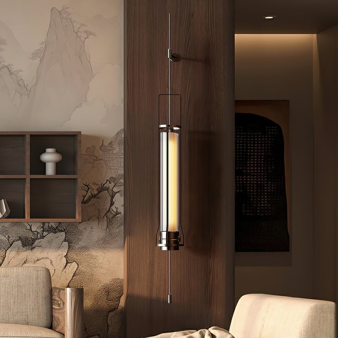 Lioralora moderne minimalistische wandlamp met cilindervormig glazen kapje
