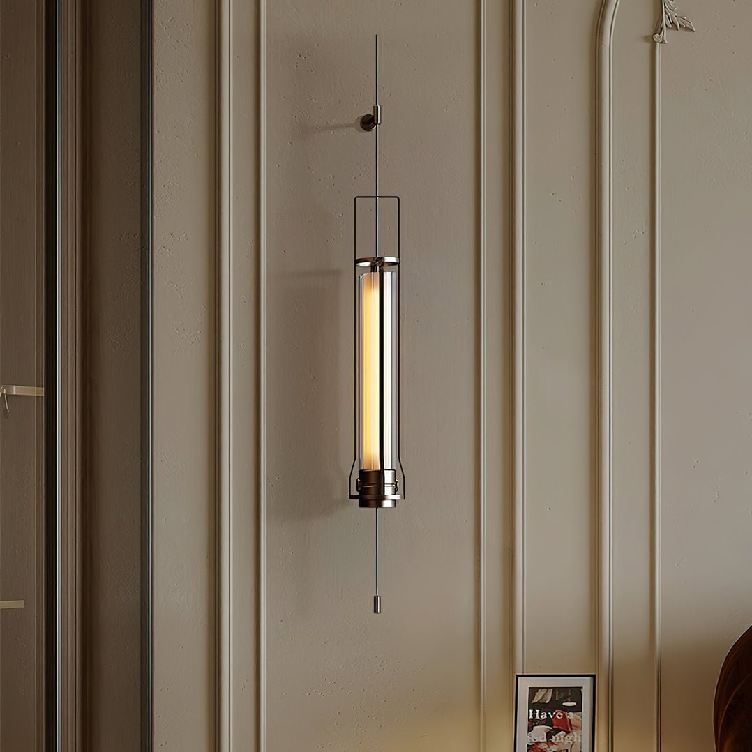 Lioralora moderne minimalistische wandlamp met cilindervormig glazen kapje