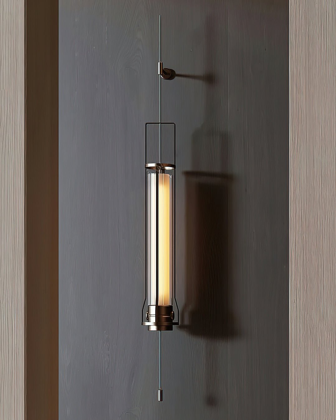 Lioralora moderne minimalistische wandlamp met cilindervormig glazen kapje
