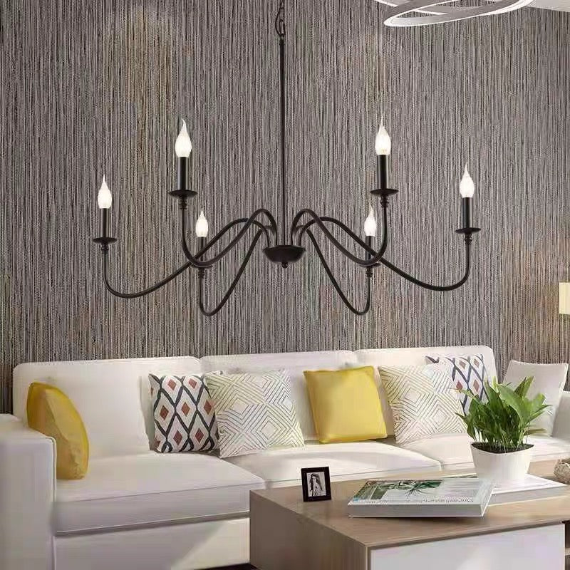 Valerio Vintage LED  Kroonluchter Zwart Goud Metaal Slaapkamer Woonkamer
