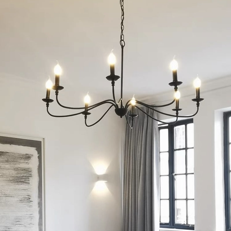 Valerio Vintage LED  Kroonluchter Zwart Goud Metaal Slaapkamer Woonkamer