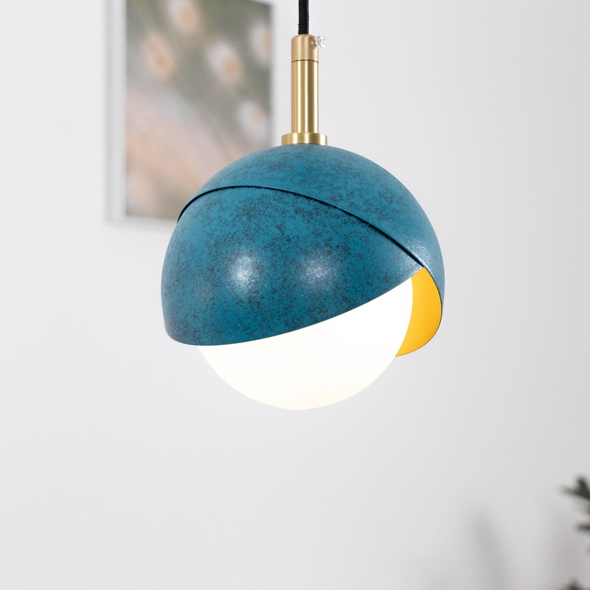 Jynara Hanglamp Messing genest opaal Bolvormig modern