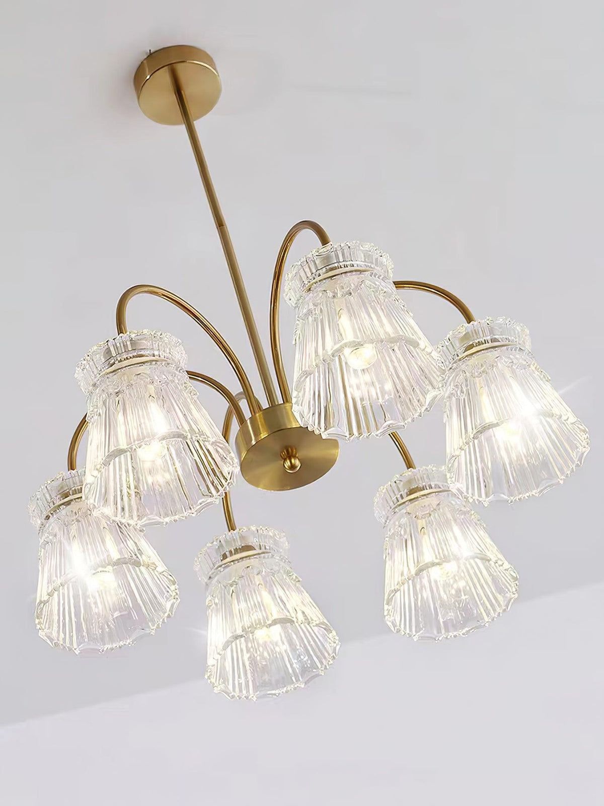 Rostor Kroonluchter Kristalglas Midcentury goudkleurig