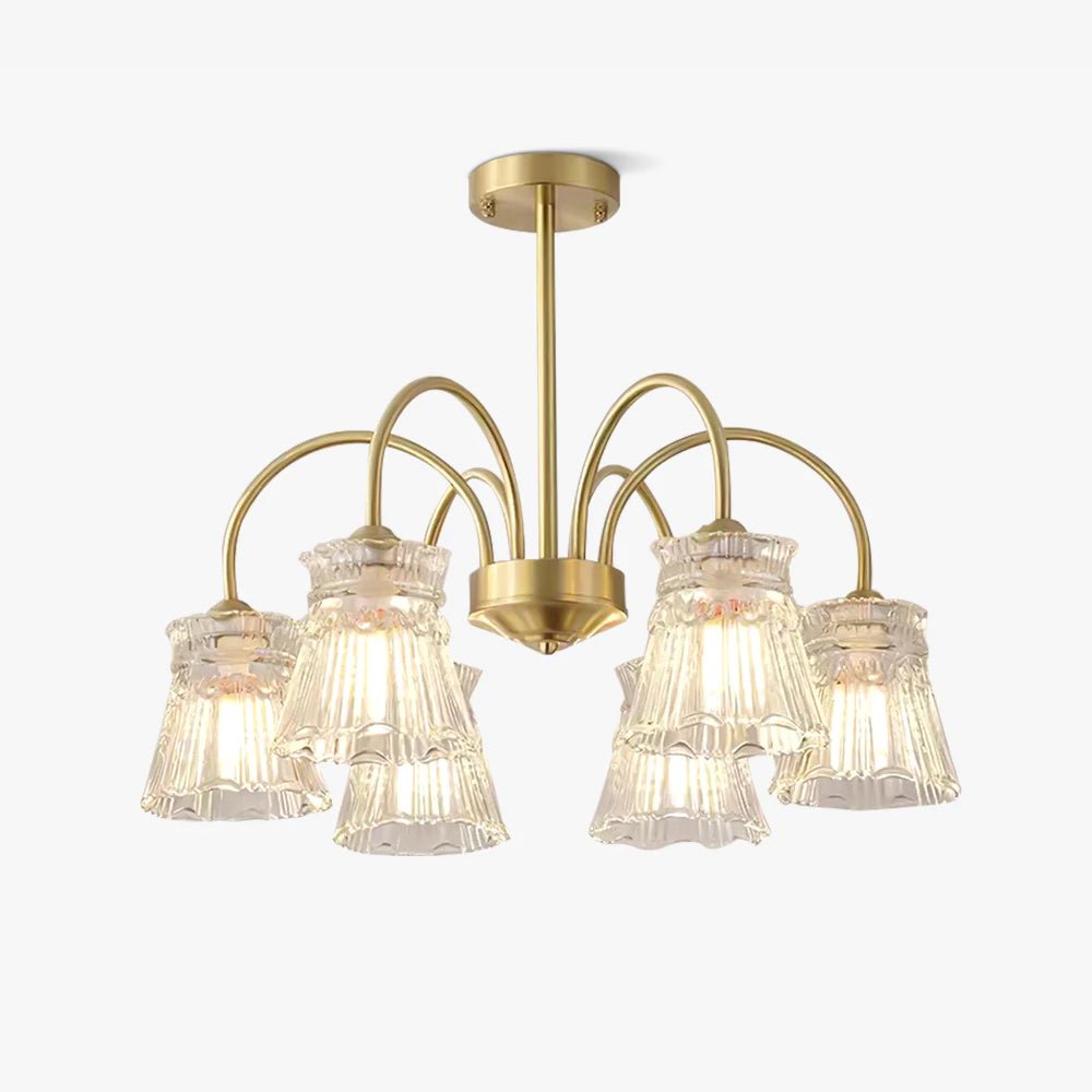 Rostor Kroonluchter Kristalglas Midcentury goudkleurig