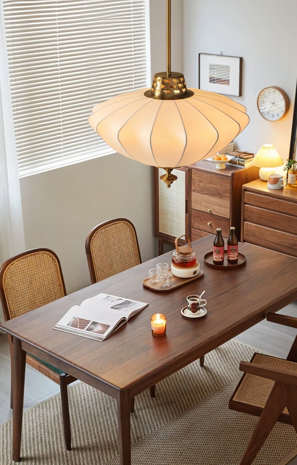 Ortalara elegantie Vintage Bloom zijde hanglamp