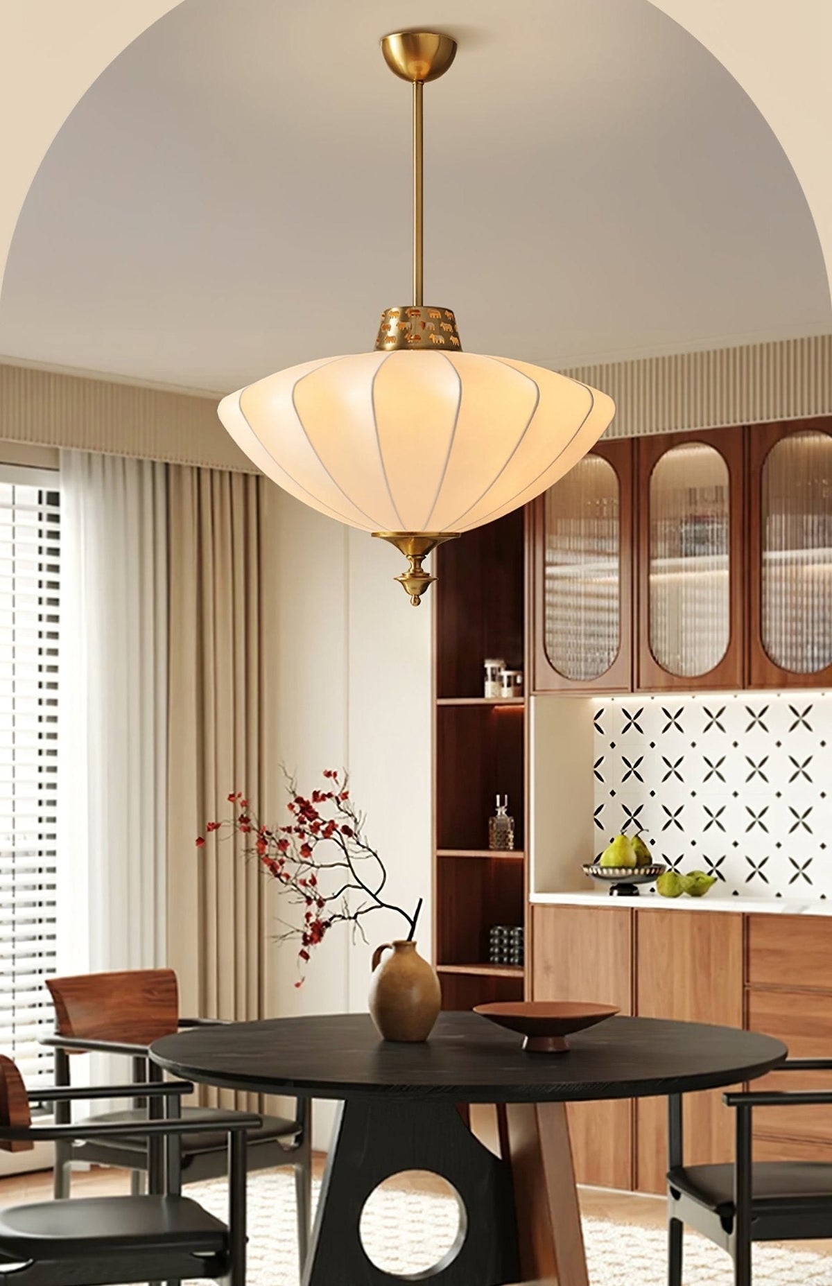 Ortalara elegantie Vintage Bloom zijde hanglamp