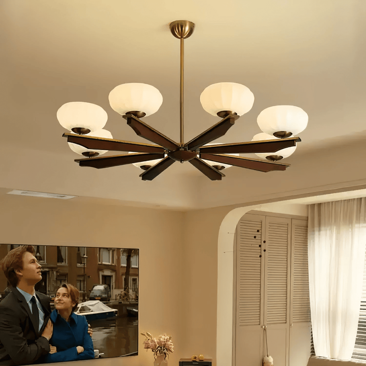 Uzoror Traditionele Elegantie Vintage Hout Kroonluchter